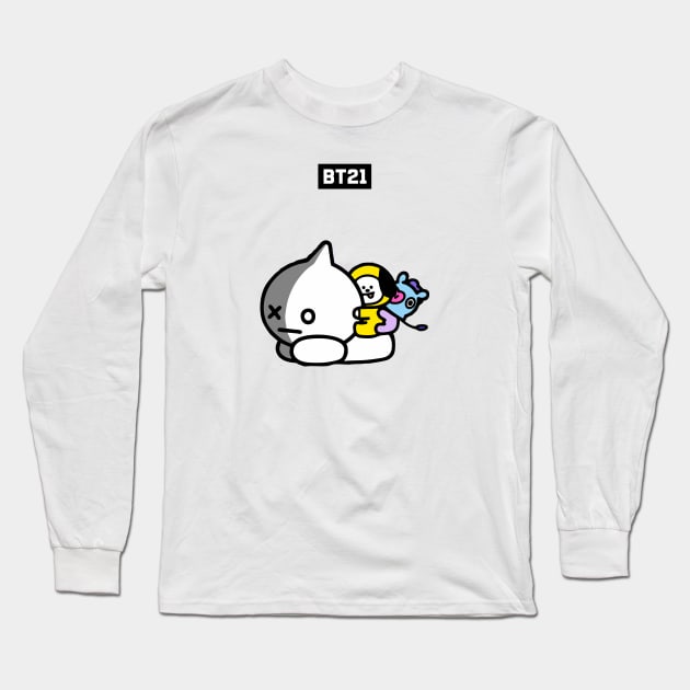 bt21 bts exclusive design 45 Long Sleeve T-Shirt by Typography Dose